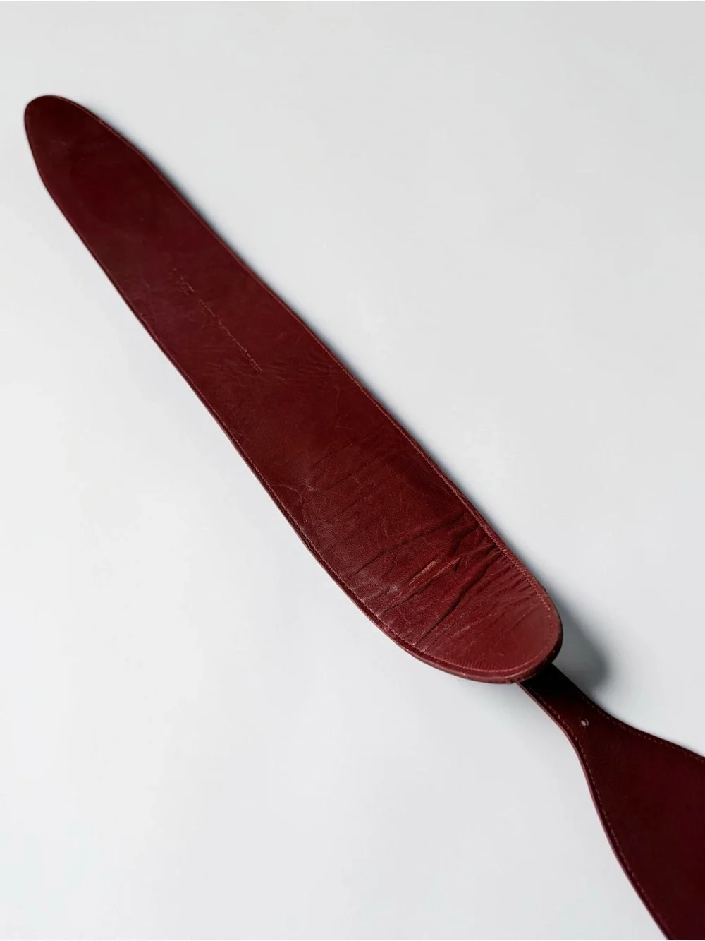 Vintage 80s Phillippe Wide Burgundy Leather Waist Belt with Gold Buckle Sz Small